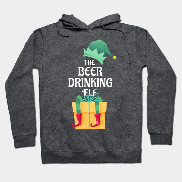 The Beer Drinking Christmas Elf Matching Pajama Family Party Gift Hoodie by BooTeeQue